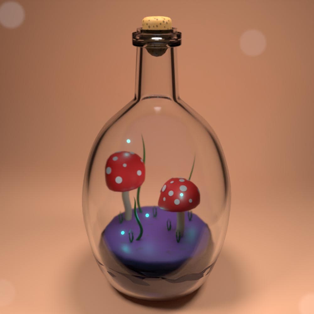 bottle of mushroom